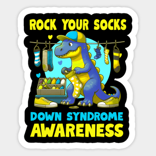 Dinosaurus ( Dino) Down Syndrome Awareness Rock Your Sock copy Sticker